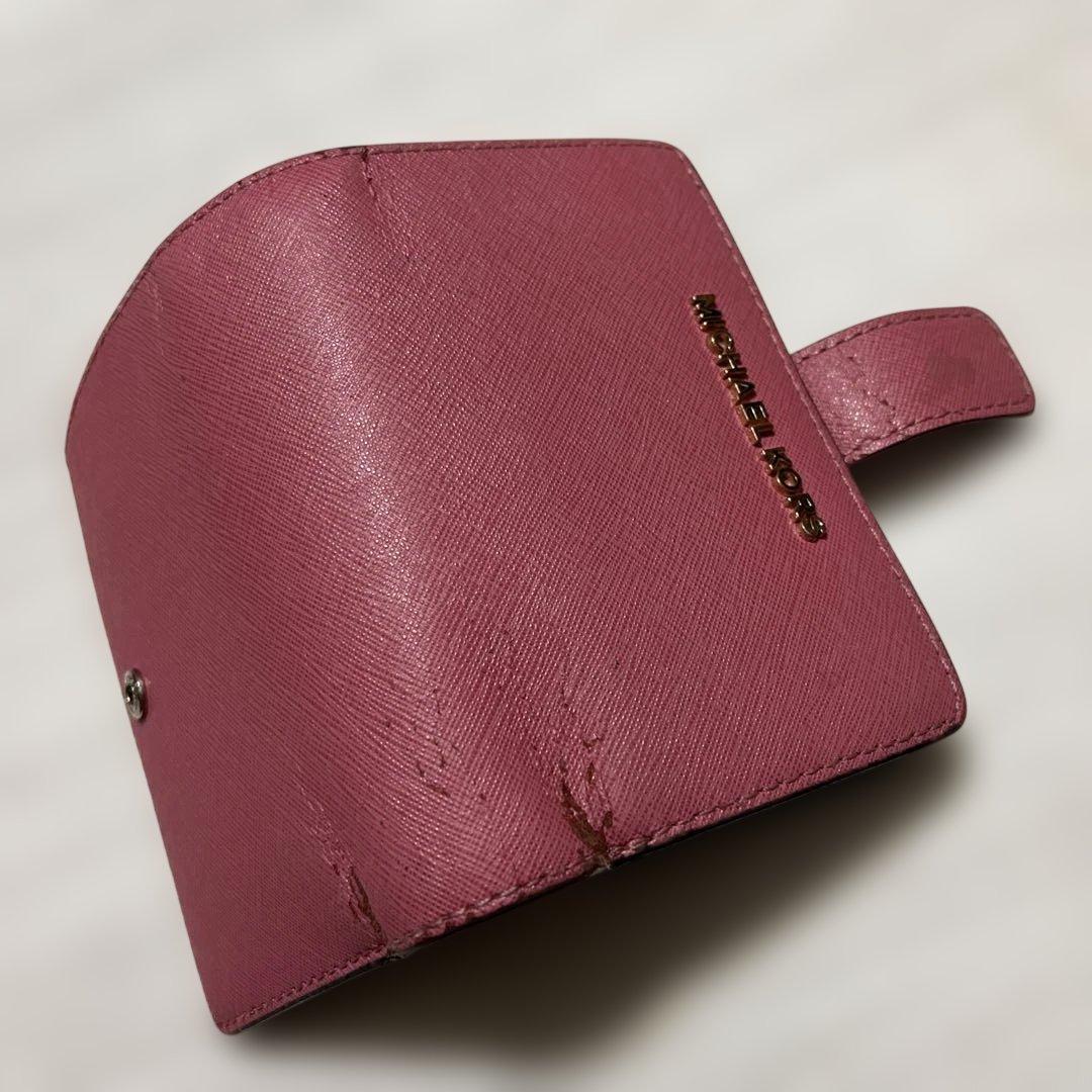 MICHAEL KORS ピンク 二つ折り財布 - メルカリ