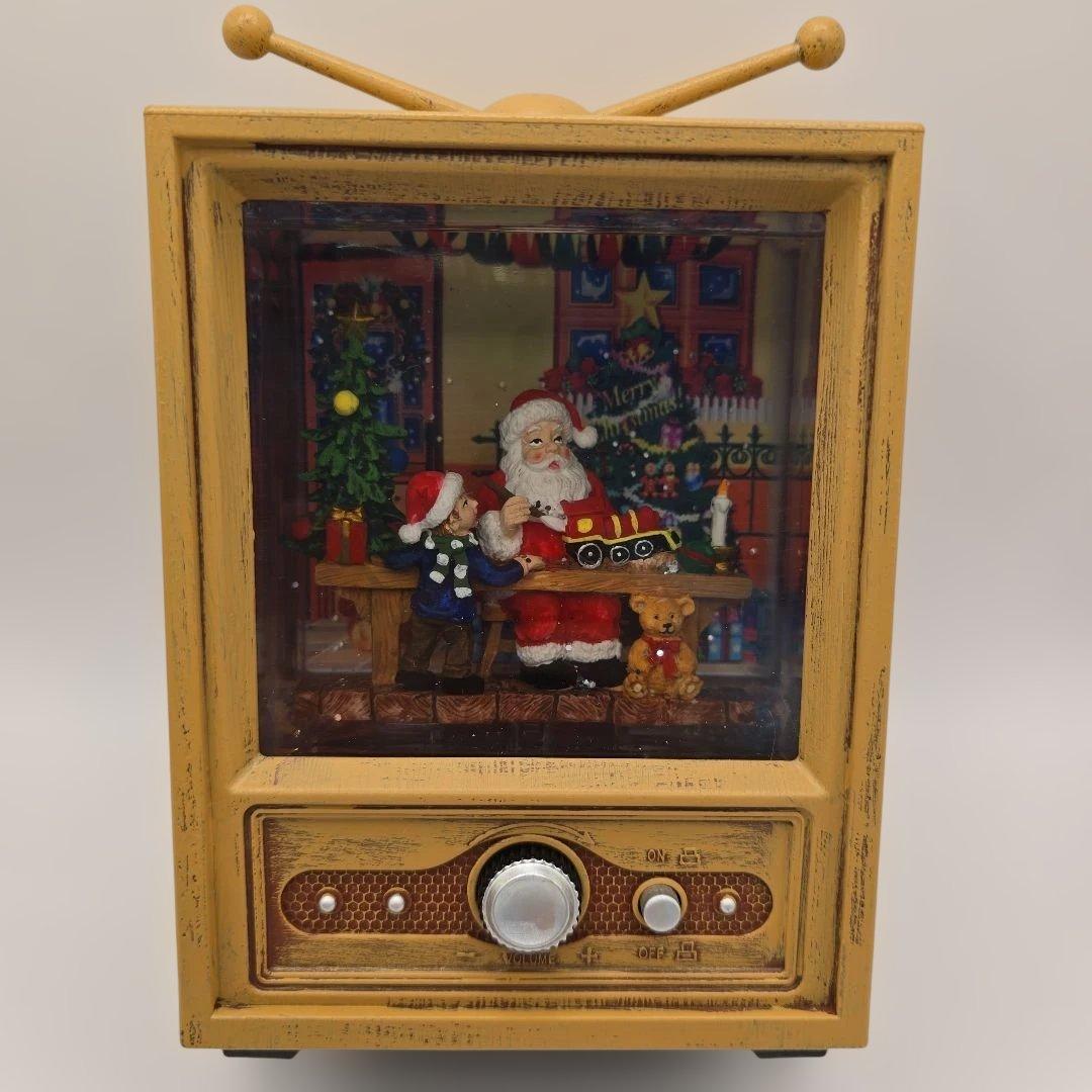 す*ん様 ★値下! レトロテレビ型 クリスマス音楽＆雪舞仕掛 サンタクロース ス クリスマス レトロ TV ライト & ミュージック付 | Costco Japan