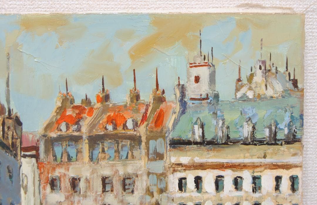 曳野豊重「 パリ の 裏街 」F6 風景画 油彩画 油絵 フランス 島根 の人