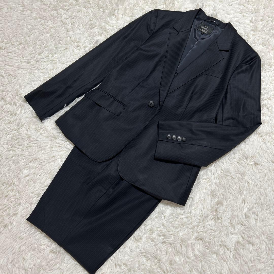 23区 セットアップ パンツスーツ ストライプ 大きいサイズ 希少 46 48