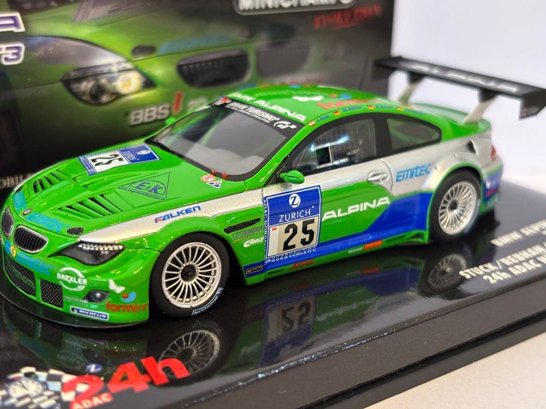 BMW Alpina B6 GT3 ニュル ‘09 ミニカー ミニチャンプス43 Diecast model cars Bmw Alpina B6 1/43 Minichamps B6 GT3 No.41