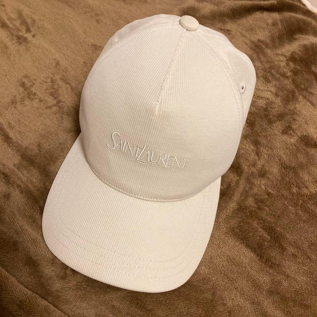 サンローラン　キャップ　アイボリー サンローラン キャップ（コーデュロイ） ホワイト | Saint Laurent