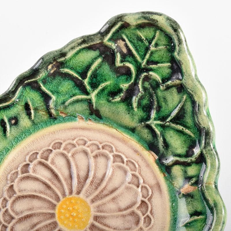 讃岐源内焼 交趾焼 三彩釉 菊文茶托 五客 M R4637 - メルカリ