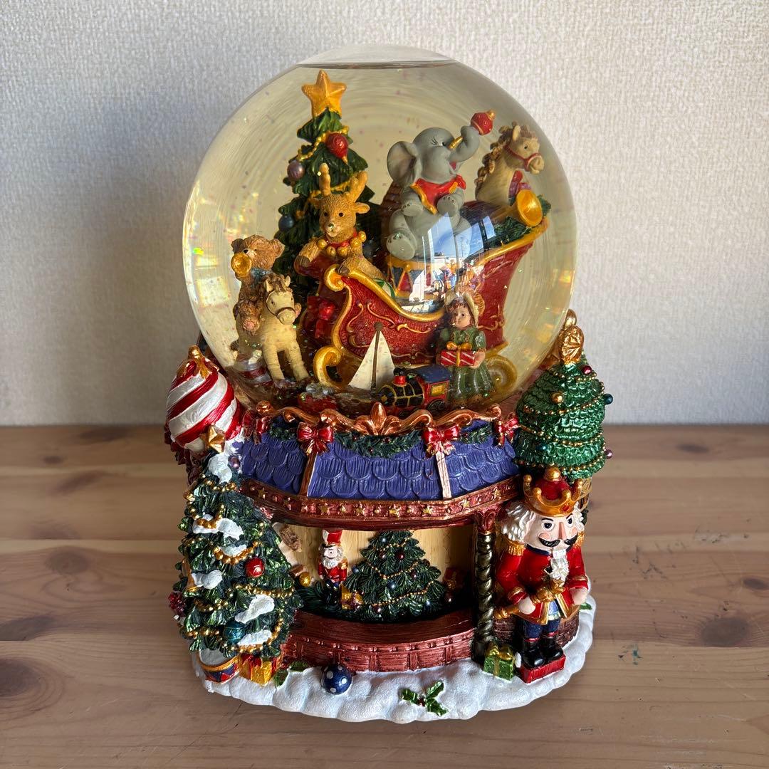 クリスマス スノードーム オルゴール付き　KIRKLAND スノードームオルゴール/スノーヴィレッジゴールド｜クリスマス雑貨の