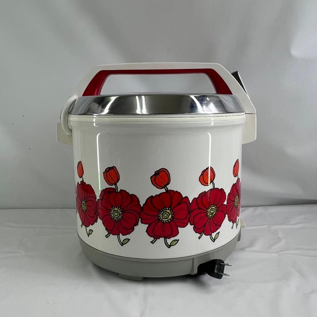 【未使用品】 昭和レトロ タイガー 電子ジャー 花柄 保温ジャー