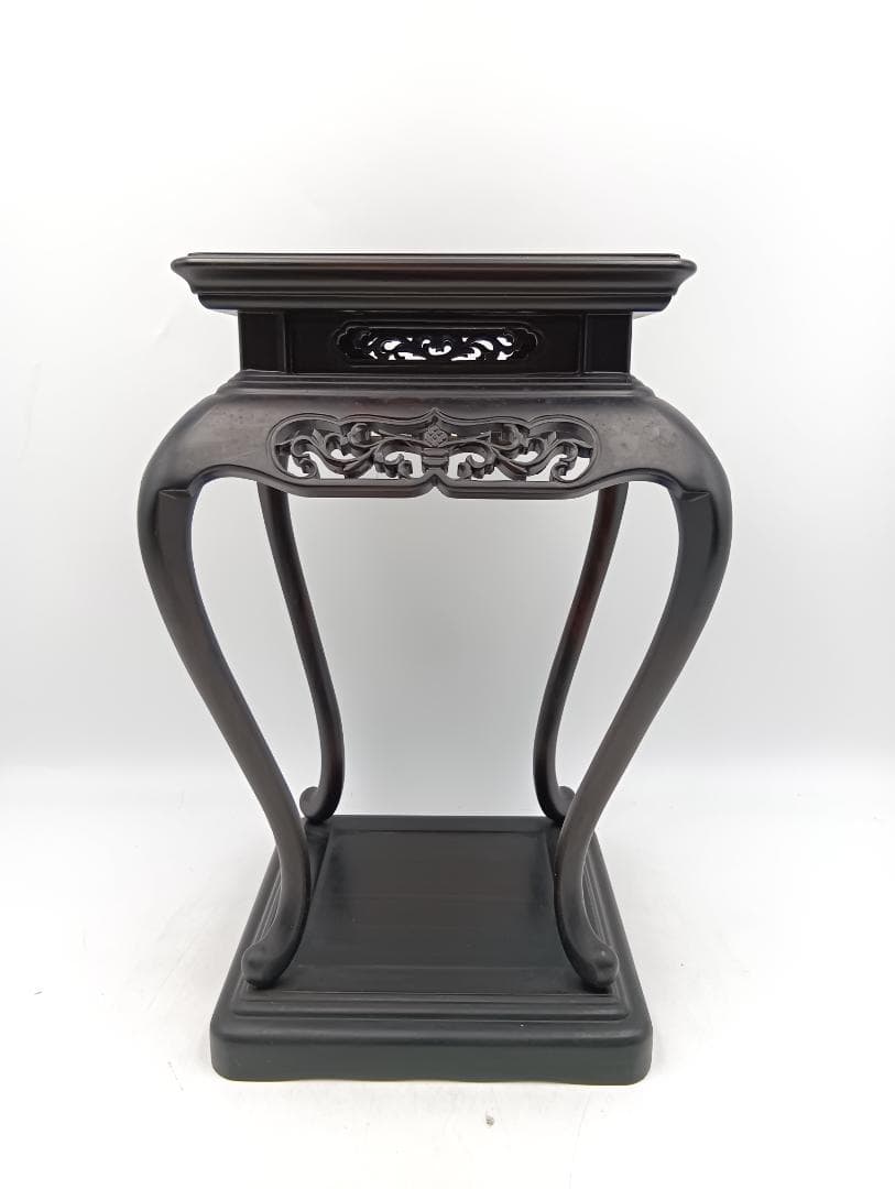 花台 透かし彫り 唐木 飾り台 香炉台 盆栽台 置台 - メルカリ