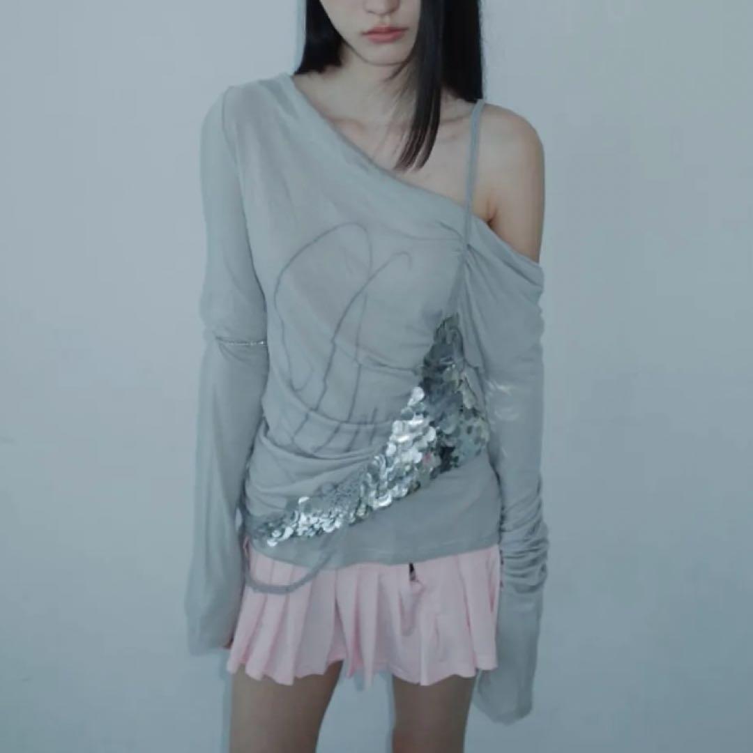 アデ Ade' 田丸麻紀FOX Vネックニットプルオーバー ブラック ., ⁡, NEW