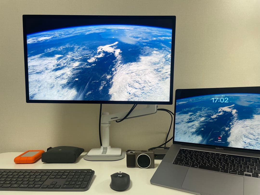 YK4点セットAppleStudioDisplayモニターアームキーボード