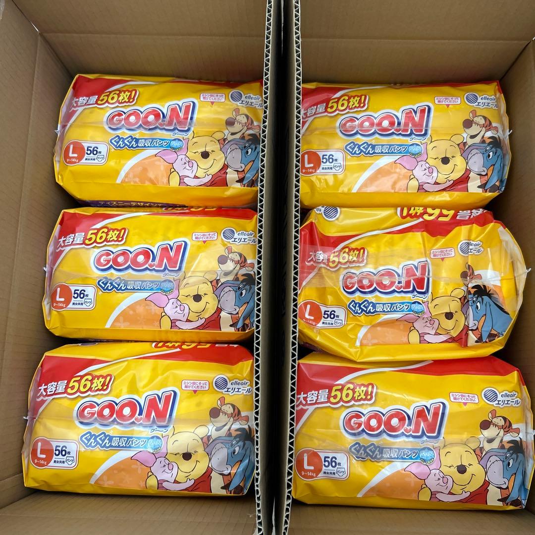 在庫限り　GOO.N Lサイズ おむつ 56枚入り ディズニーデザイン　6袋 在庫限り GOO.N Lサイズ おむつ 56枚入り ディズニーデザイン 6袋 GOO