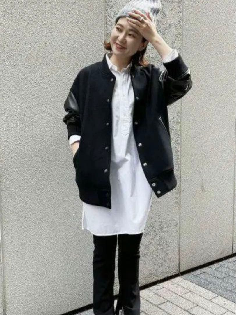 Spick & Span 】スタジアムジャンパー 黒38サイズ - メルカリ