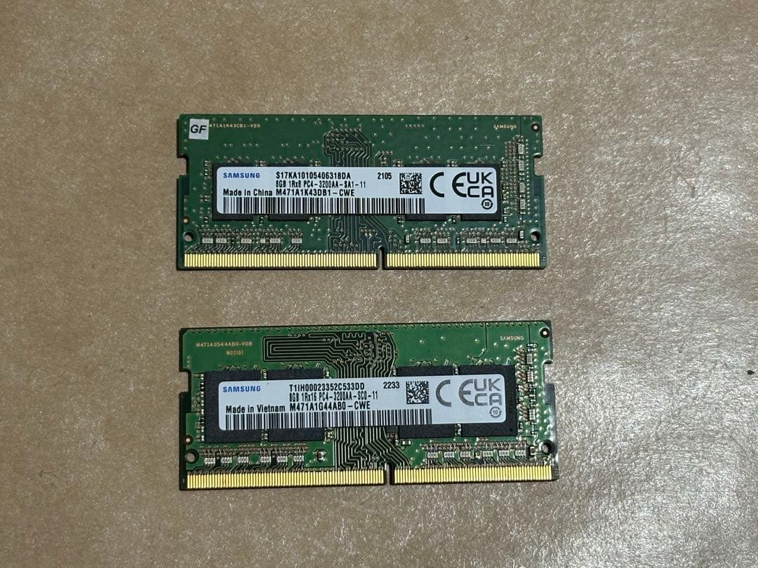 SAMSUNG サムスン DDR4-3200AA 8GB×2枚 メモリ SAMSUNG サムスン DDR4-3200AA 8GB×2枚 メモリ - メルカリ