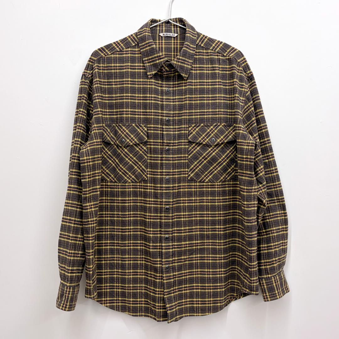 AURALEE SILK COTTON ネルシャツ 3 AURALEE SILK COTTON ネルシャツ 3