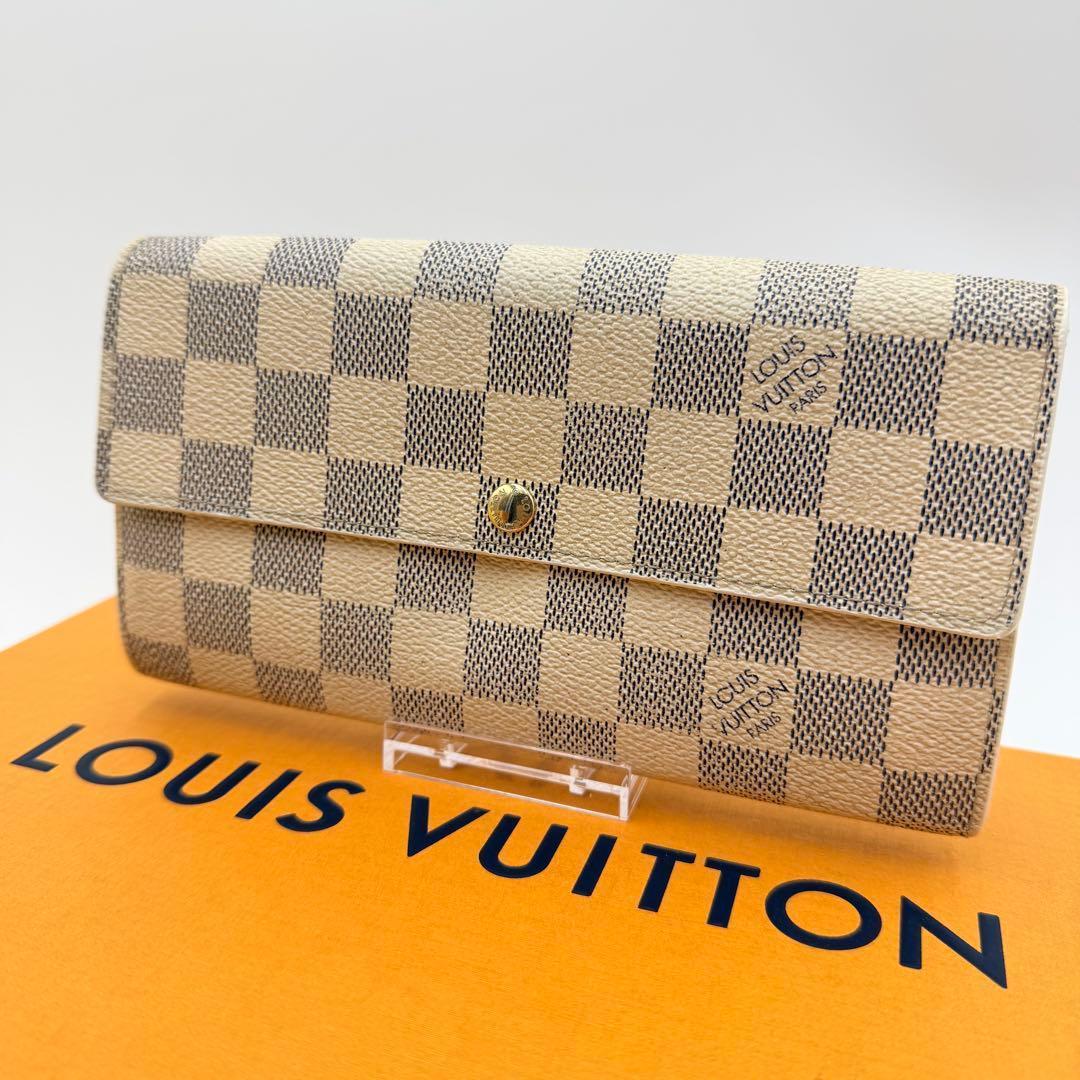 美品】ルイヴィトン ダミエ アズール ポルトフォイユサラ 長財布 #264