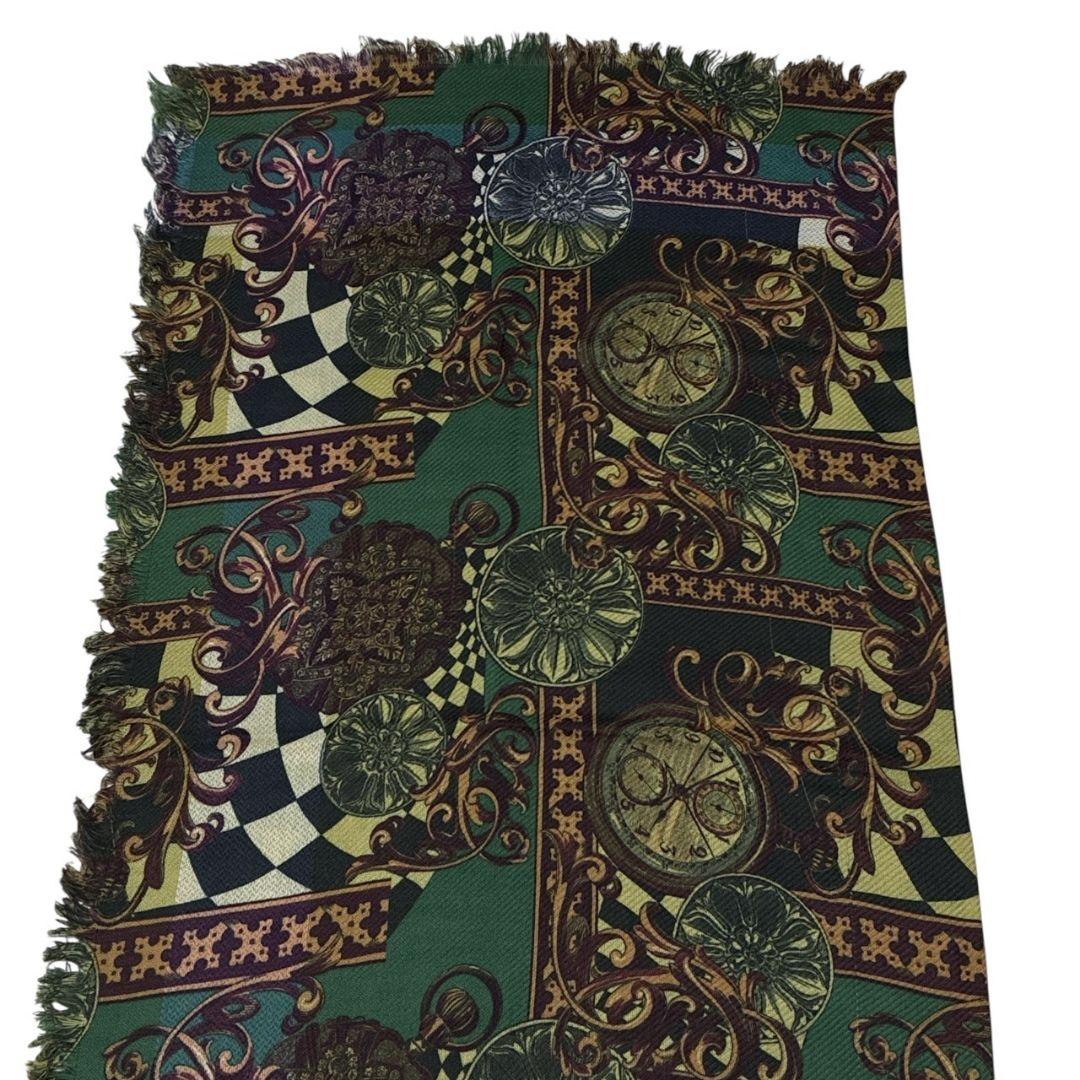 美品】FENDI フェンディ イタリア製 刺繍ロゴ ショール 大判ストール