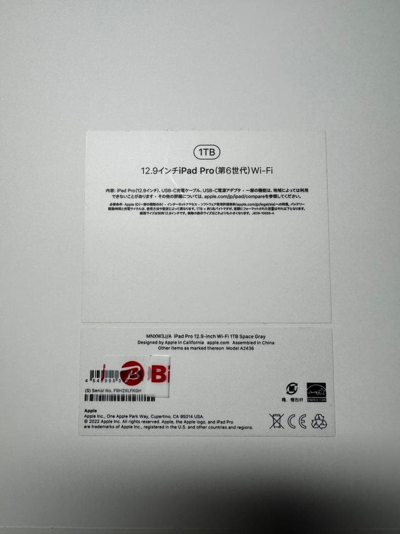 iPad Pro 12.9インチ 第6世代 1TB Wi-Fi