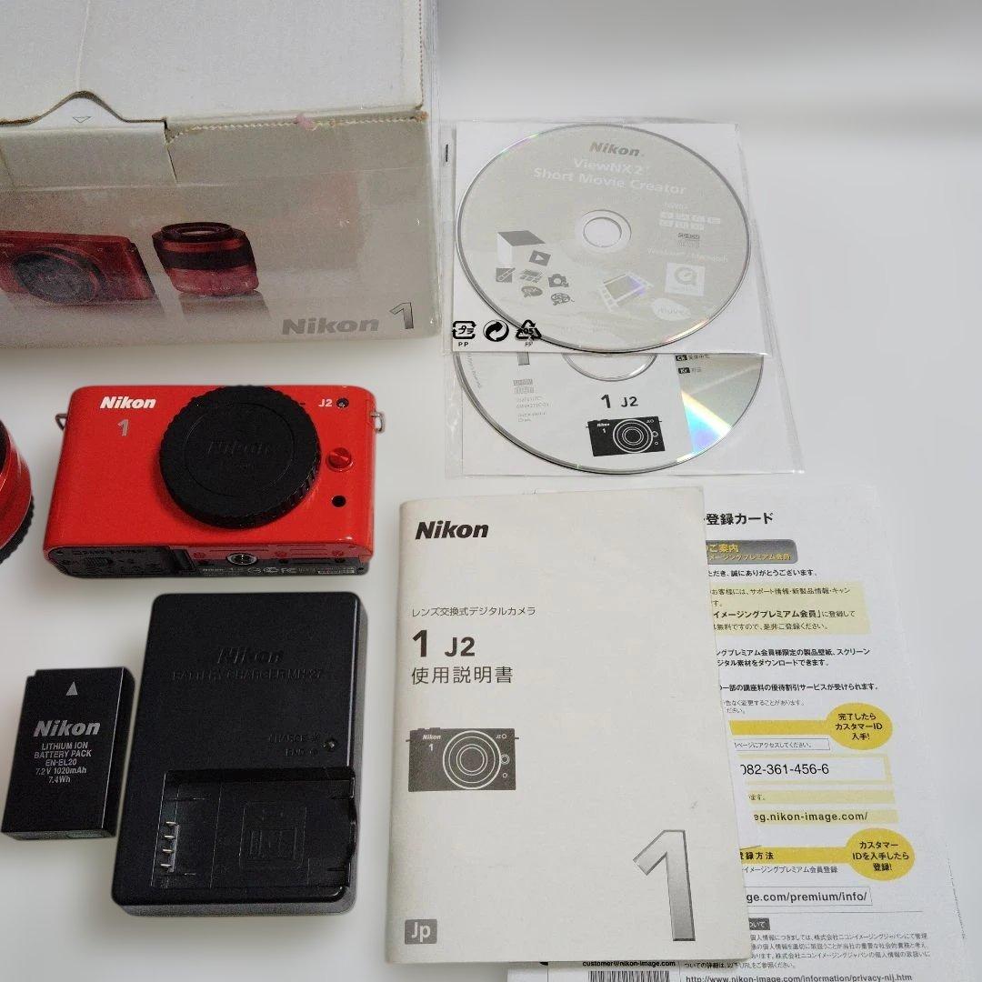 Nikon 1 J2 オレンジ本体＋ レンズ2本セット 10-30mm難あり