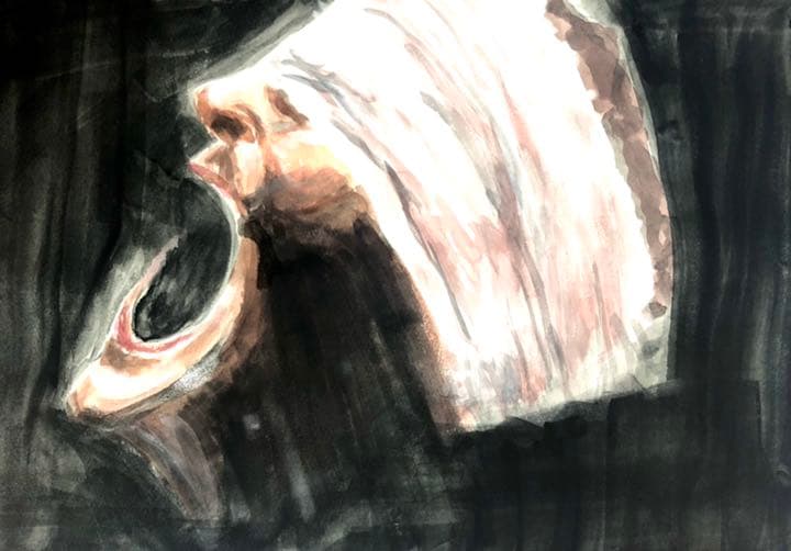 水彩画　タイトル「希望または、絶望50センチ✖️30センチです。 水彩画 タイトル「希望または、絶望50センチ✖️30センチです。 水彩画