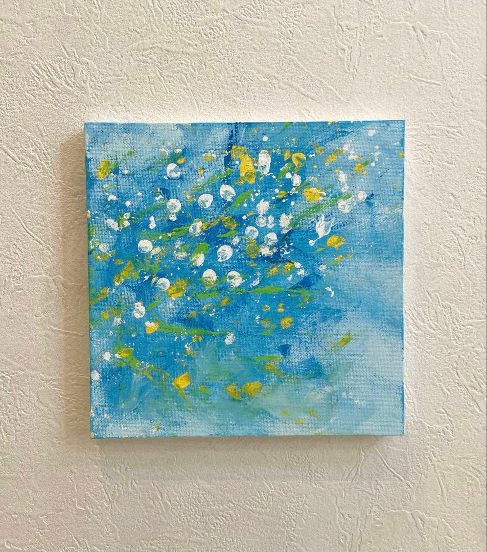 423 抽象画 アクリル画 アート 原画 キャンバスボード そよ風 - メルカリ