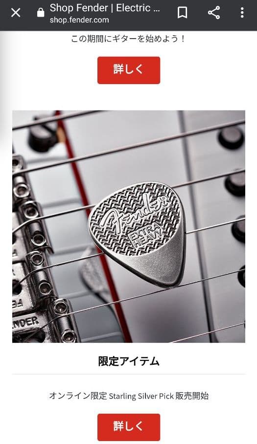 記念販売品Fender STERLING SILVER 当時限定50