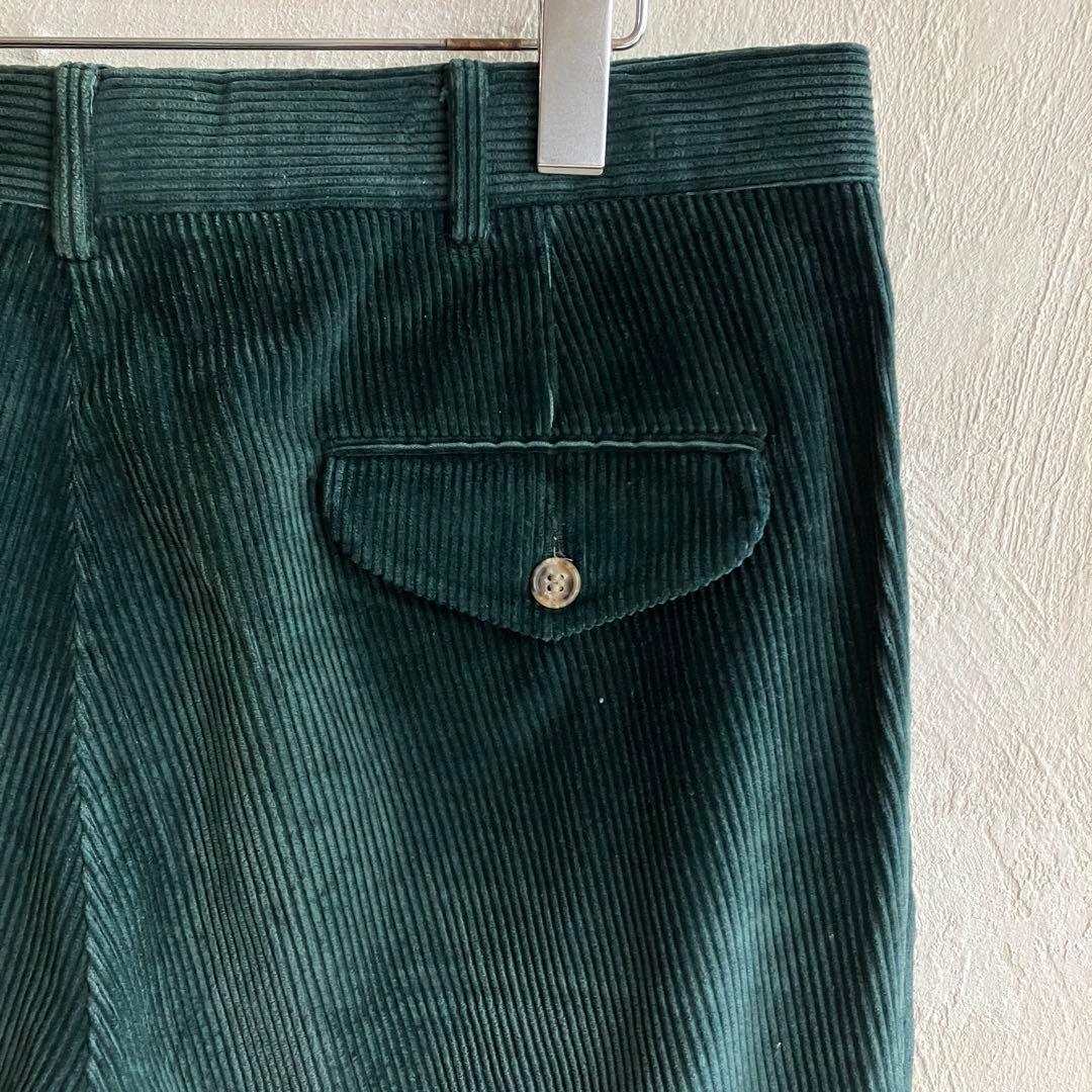 USA製 L.L.Bean ツータック コーデュロイパンツ グリーン 34