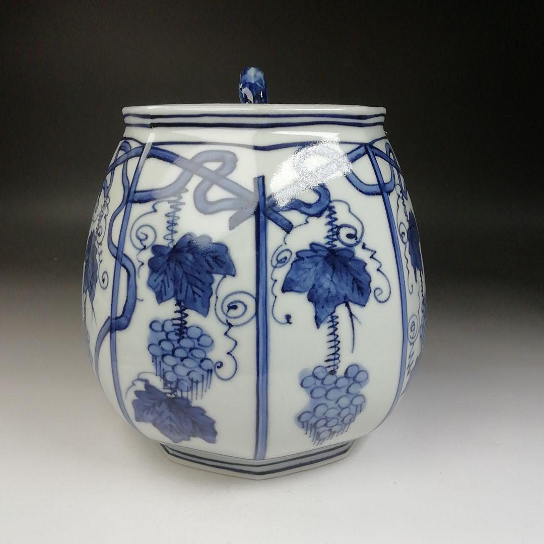 T718 水指 『染付 葡萄棚』『西村徳泉 造』 共箱 茶道具 - メルカリ