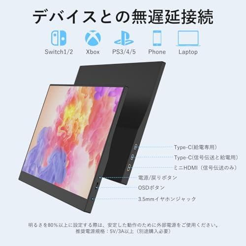 モバイルモニター 15.6インチ モバイルディスプレイ 1920*1080 1m