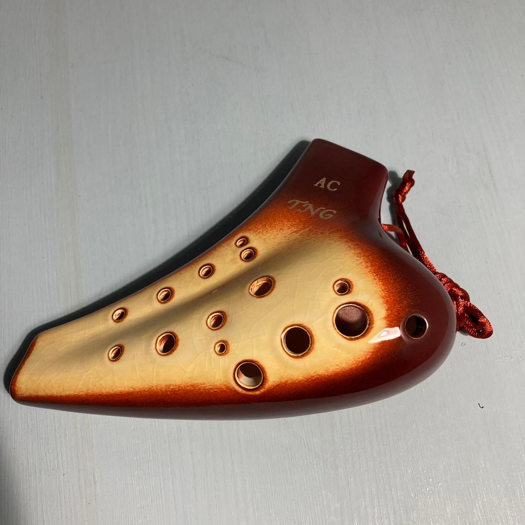 【新品未使用】TNGオカリナ ダブル アルト C管 ブラウンオレンジ Amazon | TNG オカリナ 楽器 [ ダブル/アルト/オレンジ ] 高級 C調 AC