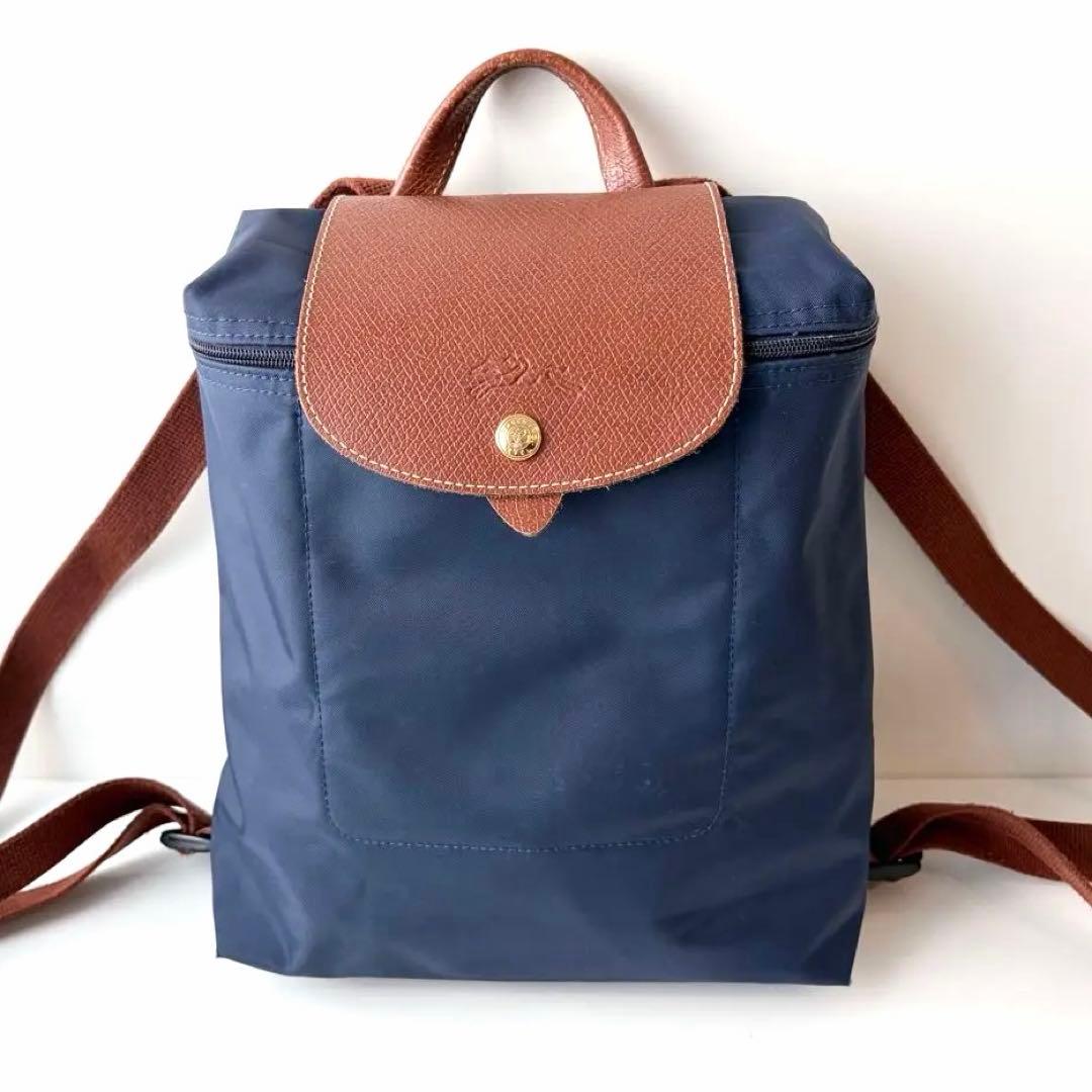 LONGCHAMP ロンシャン プリアージュ折り畳みミニリュック ネイビー