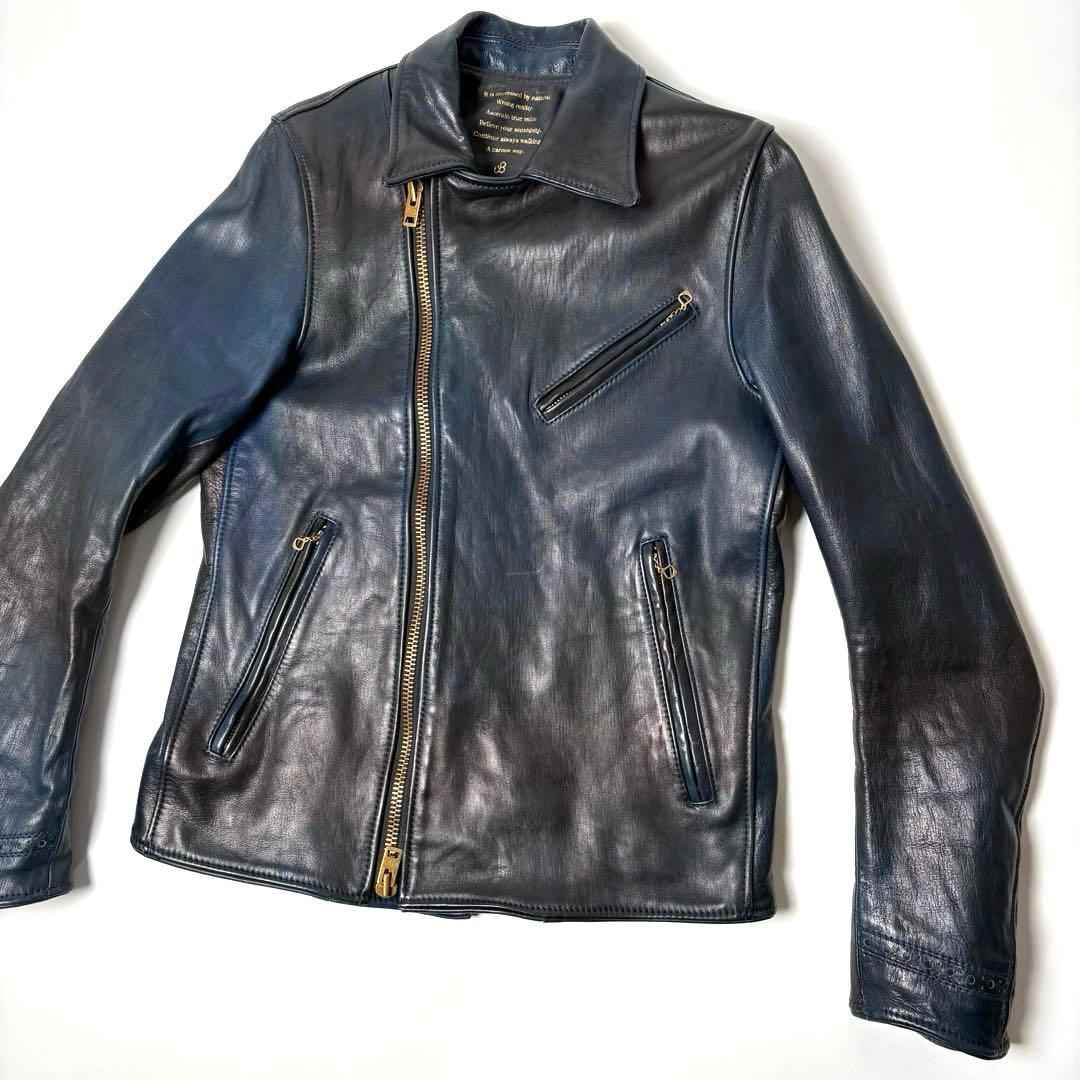 日本製】定価17万 JOHN BULL レザー ライダースジャケット 馬革 L