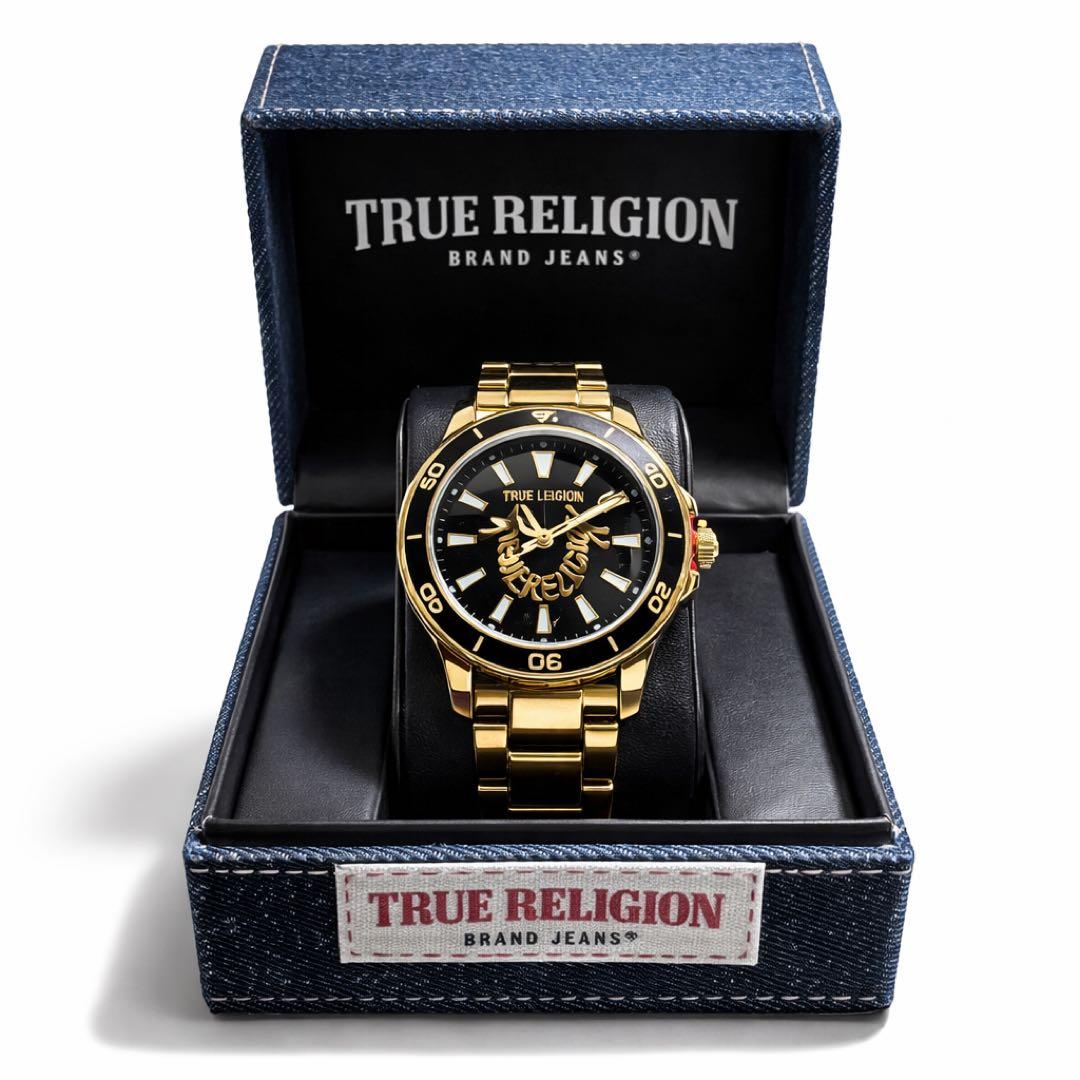 TRUE RELIGION ゴールド ブラック時計 - メルカリ