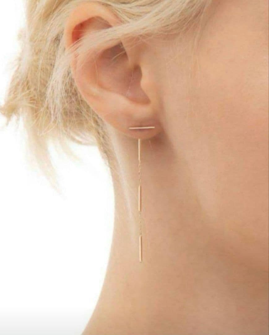 Hirotaka トグルチェーンピアス シルバー×ゴールド2本セット - メルカリ