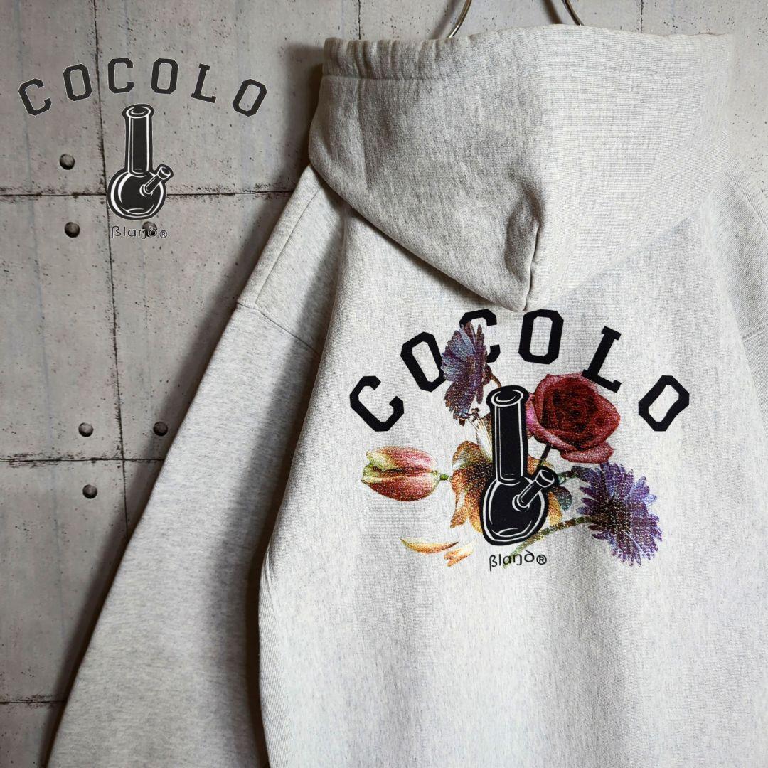 ココロブランド バックプリント 花柄ボタニカル ビッグロゴ スウェット