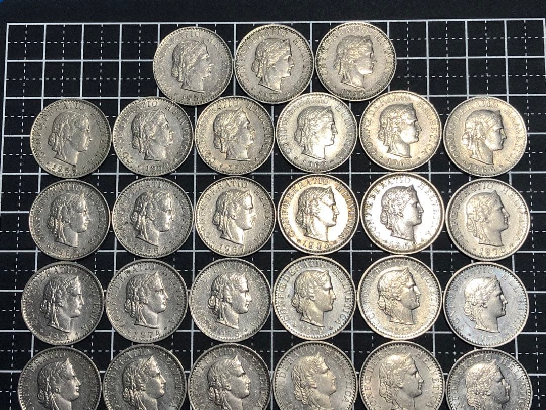 4005【スイス】1955-2015年20サンチーム 硬貨 年号別揃い 57枚 - メルカリ