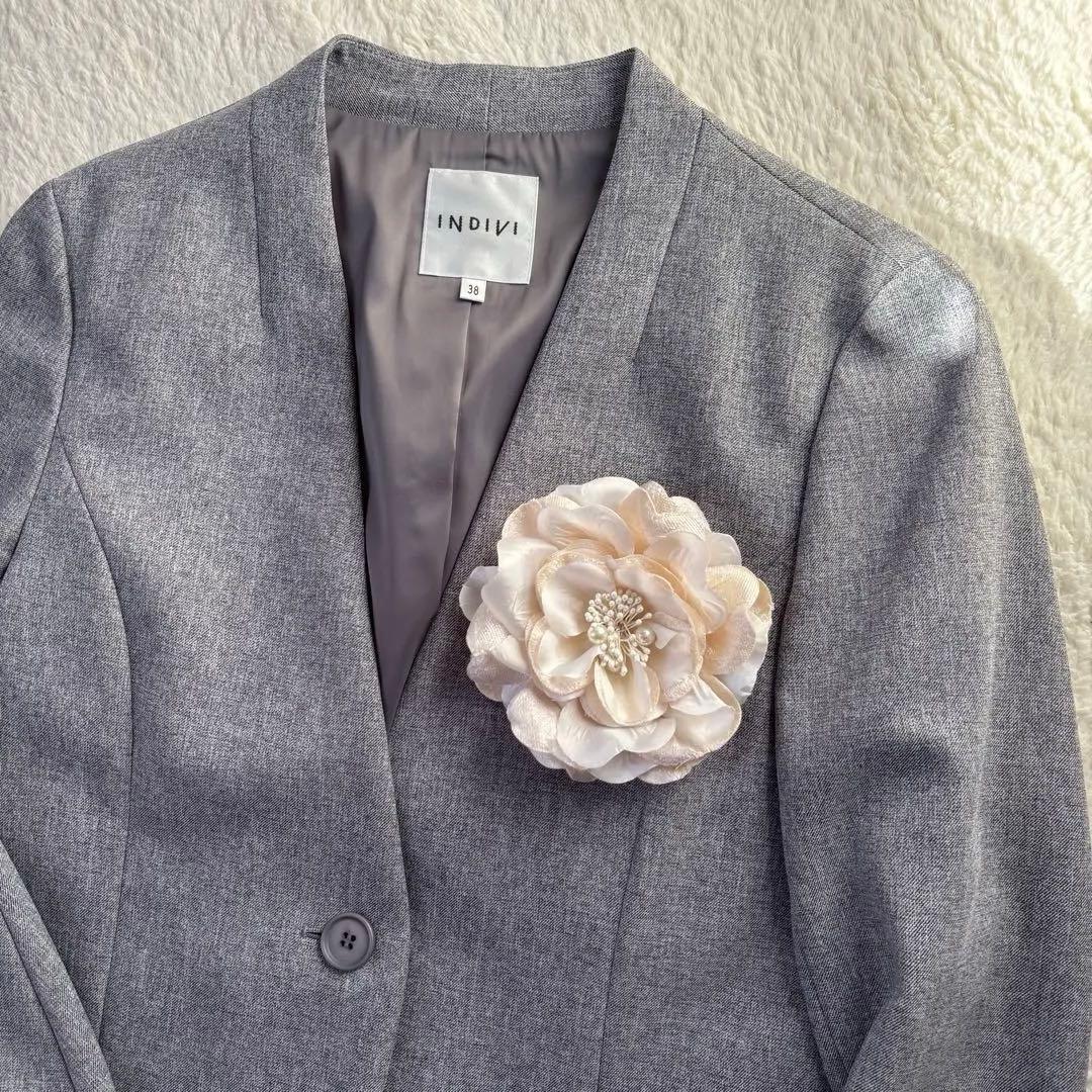 激安ファッション - 極美品 インディヴィ スーツ グレー 38 卒入園