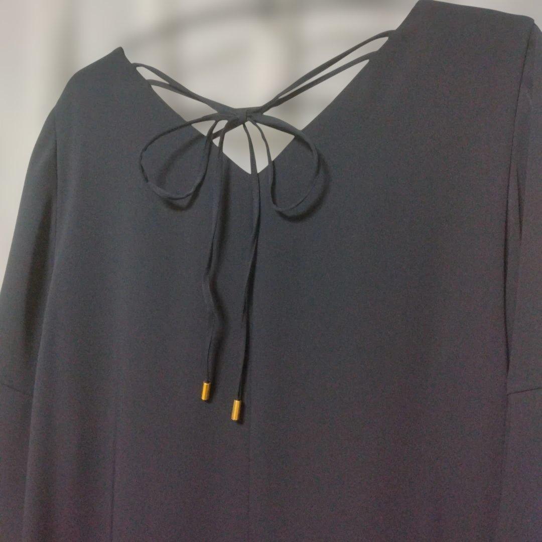 ローズティアラ 七分袖 ワンピース ネイビー サイズ46 - メルカリ