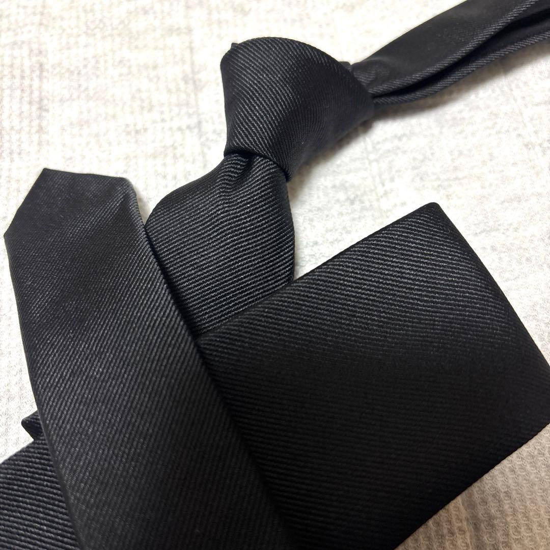 ドルチェ&ガッバーナ ネクタイ ナロータイ ソリッド ブラック シルク