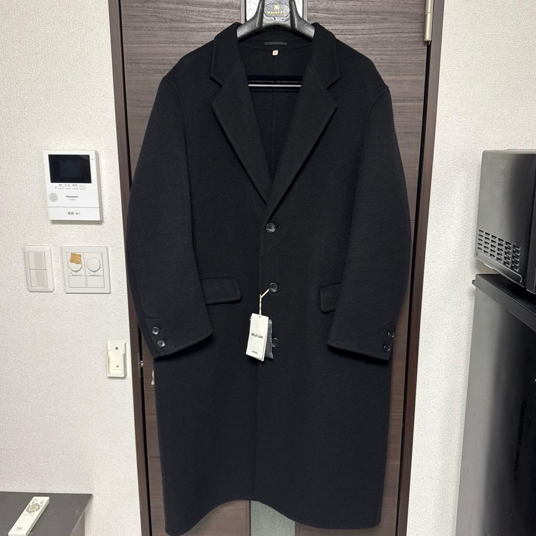 激レア】 タグ付き・新品MUJI Labo カシミヤ混チェスターコート 黒 L
