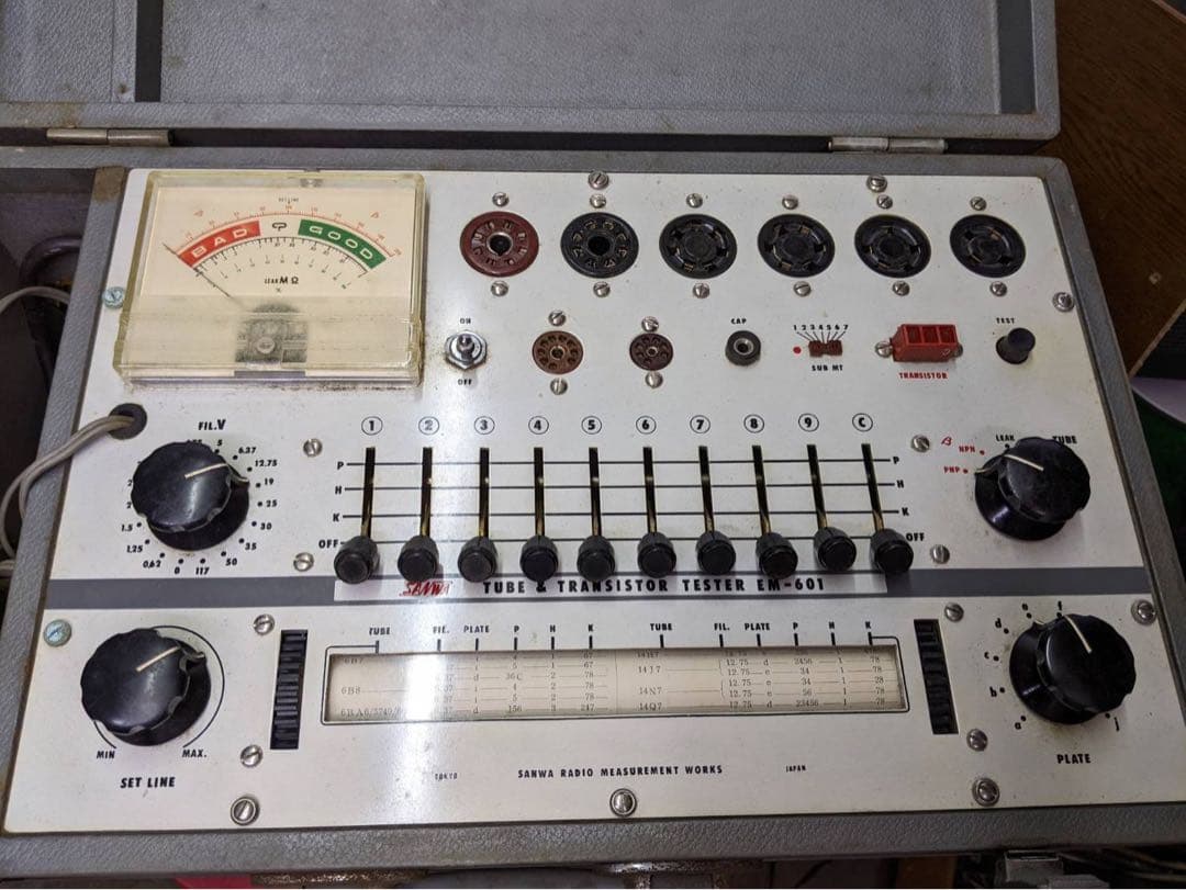 【通電確認】SANWA三和無線 真空管テスター EM-601トランジスター試験機