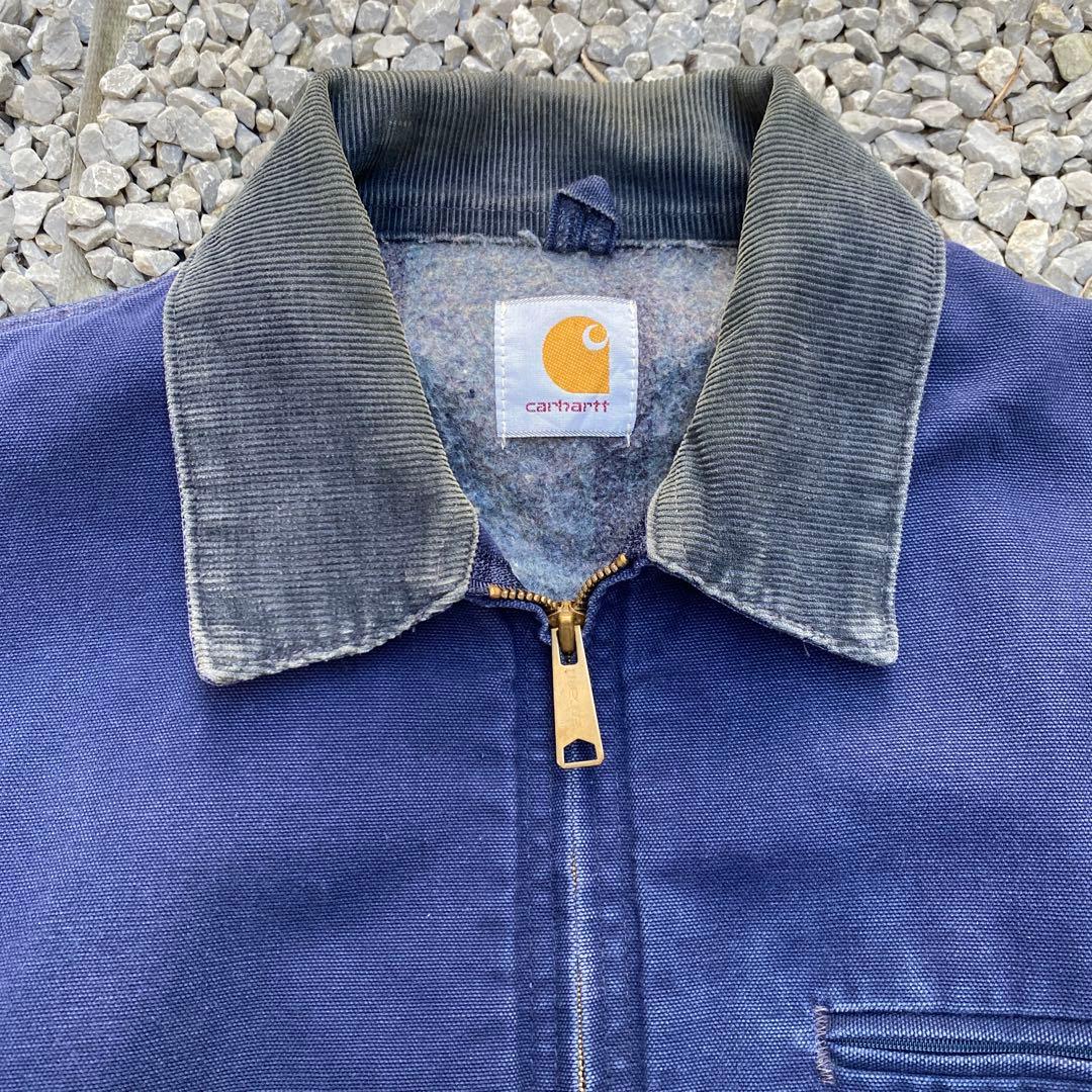 80sCarhartt カーハートデトロイトジャケットUSA製ブルーネイビー