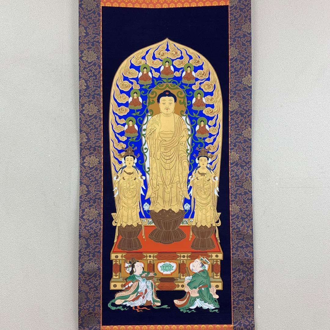 美品 掛け軸 善光寺一光三尊如来御影 仏教美術 仏画 - メルカリ