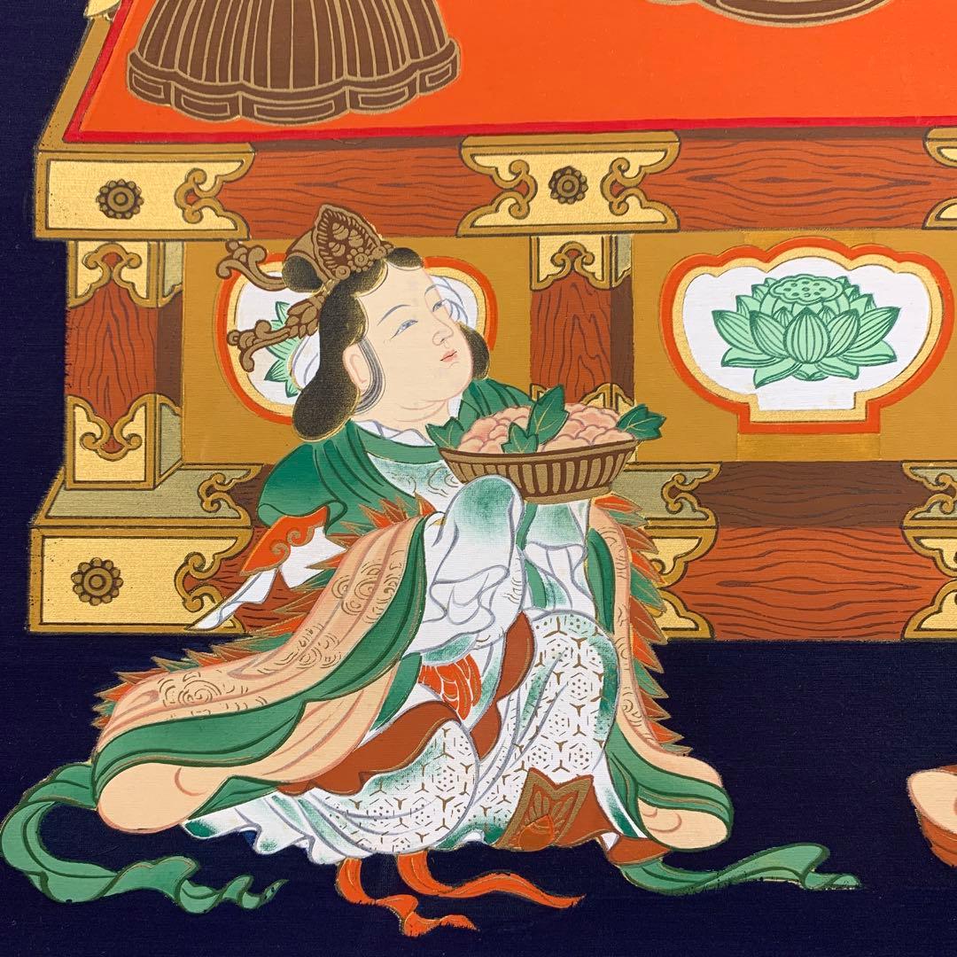 美品 掛け軸 善光寺一光三尊如来御影 仏教美術 仏画 - メルカリ