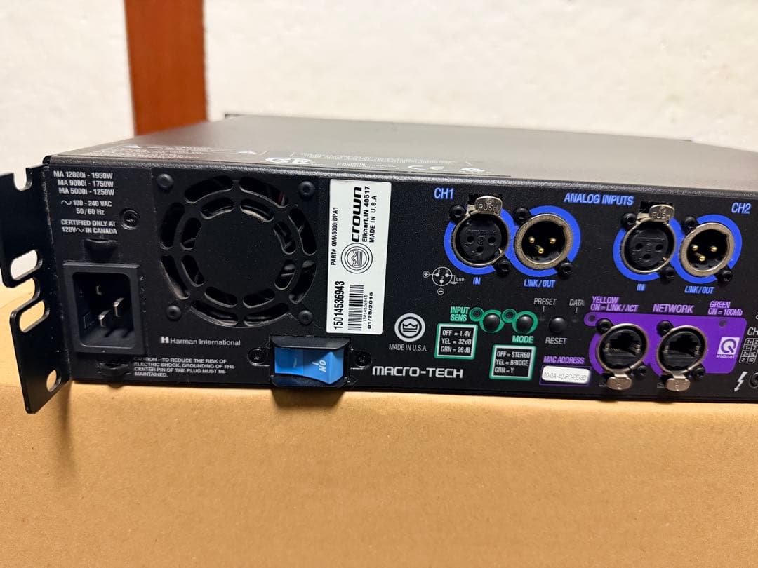 AMCRON MACRO-TECH 5000i パワーアンプ 動作確認済み良い品