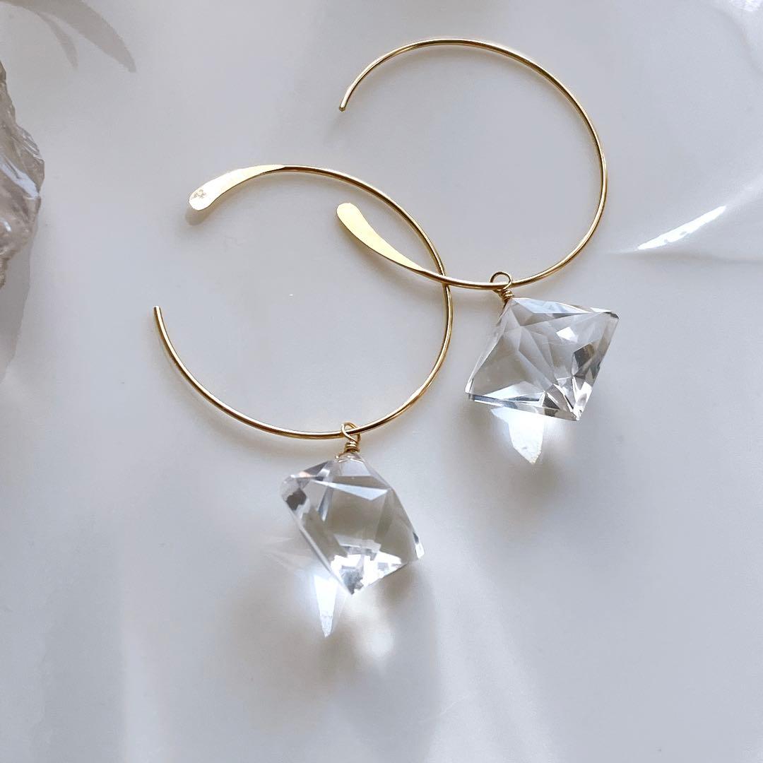 琥珀様専用◇水晶フープピアス他