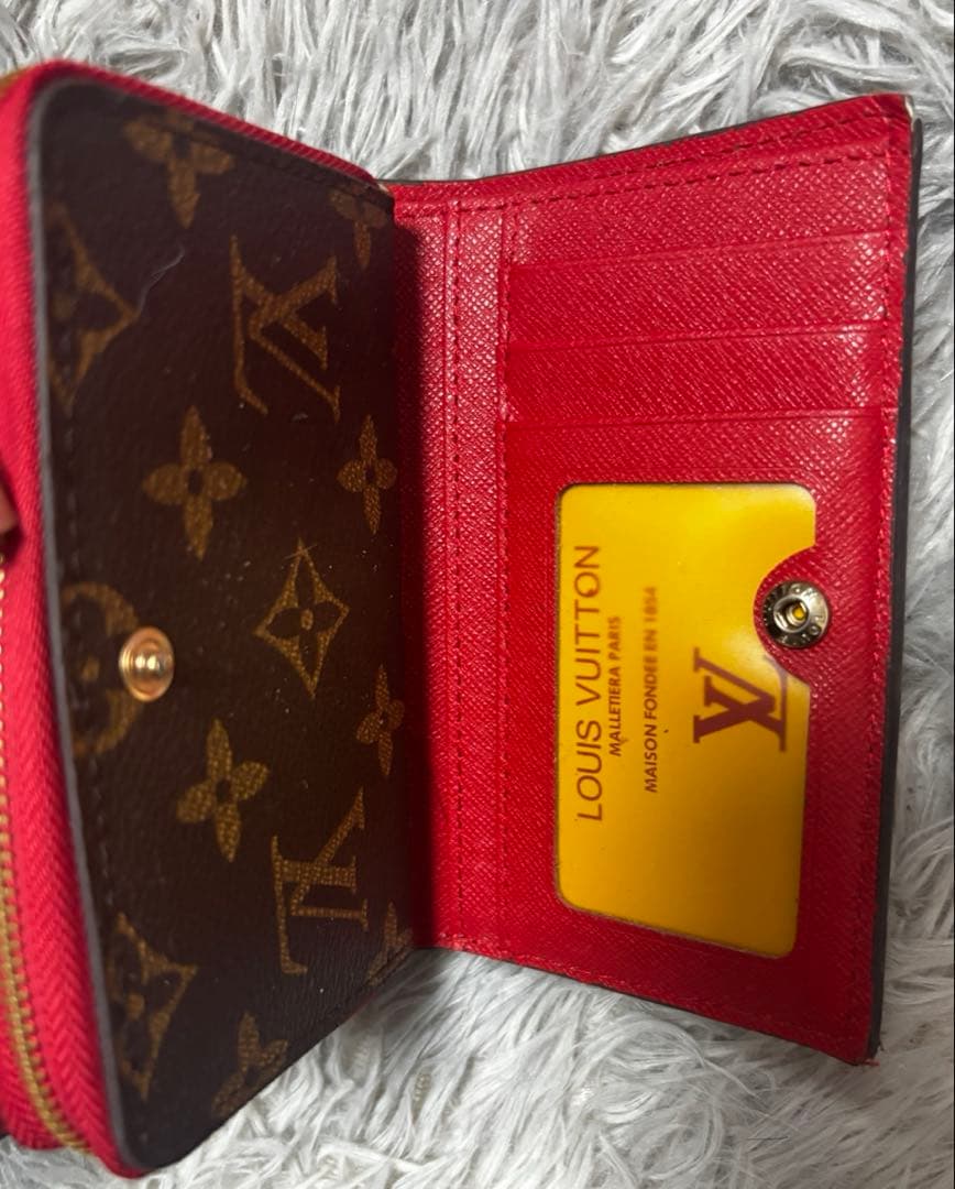 Louis Vuitton 二つ折り財布 ブラウン/レッド - メルカリ