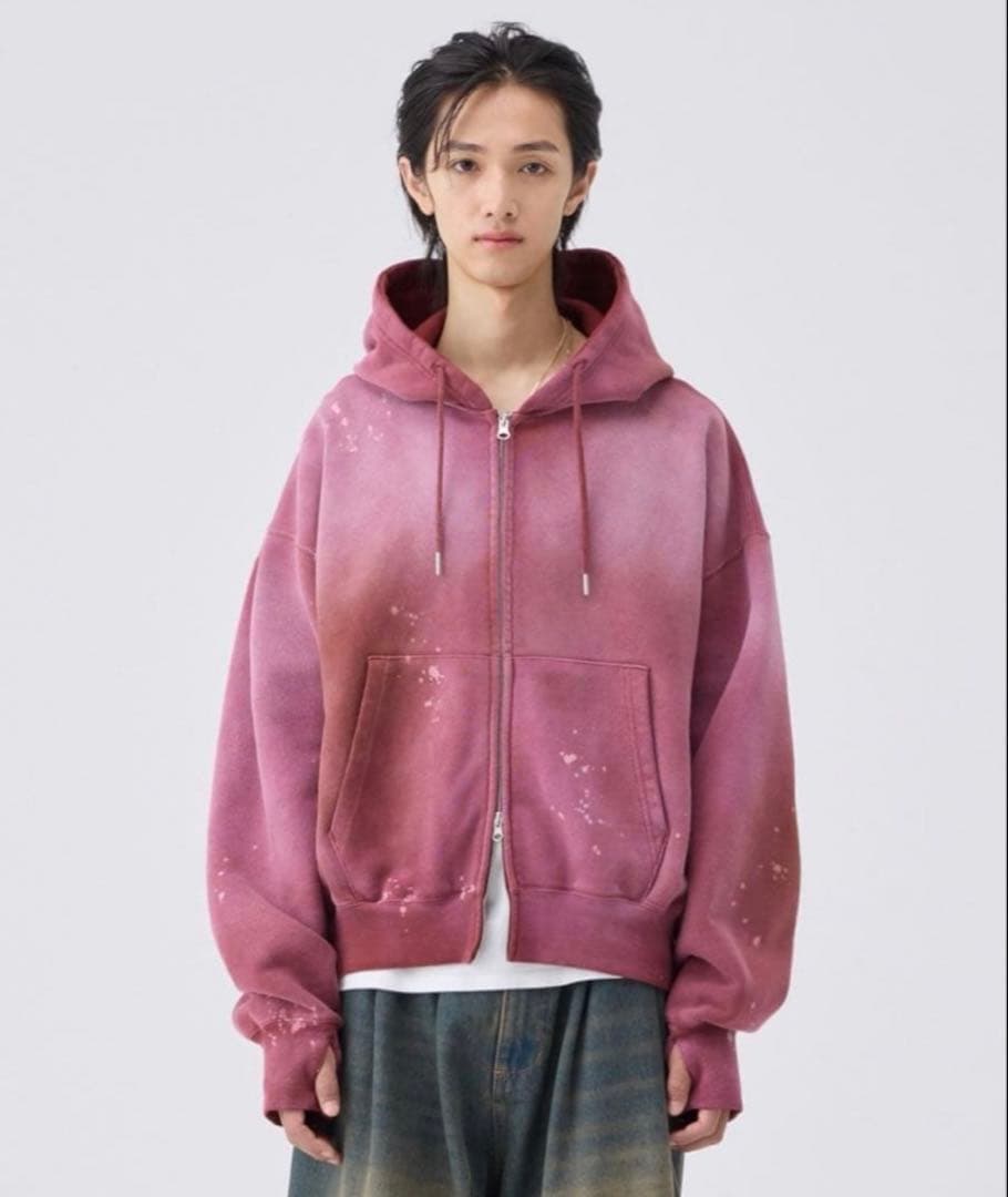 soerte ヘビーウェイトダブルジップフーディー サイズ2 ボルドー