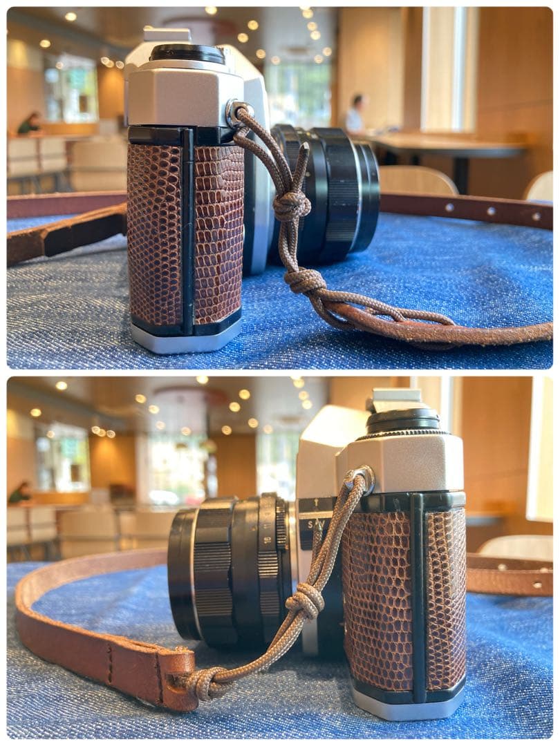 ★pentax sp +タクマーf1.4★完動＊美品＊初期保証＊リザード本革外装