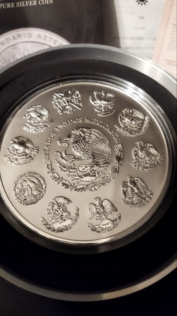 1キロ純銀貨】太陽の石（アステカカレンダー）100ペソ1キロ特大純銀貨