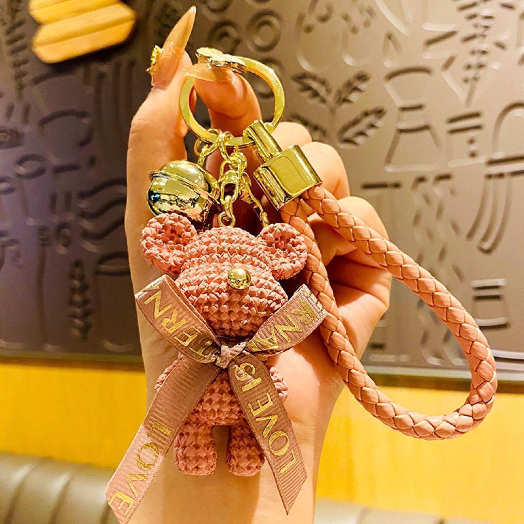 チャーム キーホルダー キーリング ピンク 可愛い 鈴 ストラップ 鍵