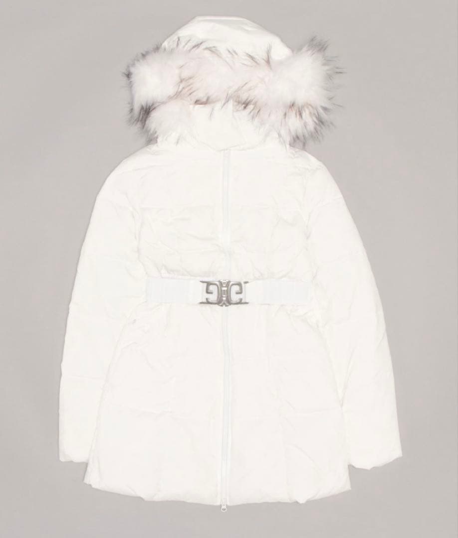 GYDA SymmetryGYDAベルト付きロングダウンコート ホワイト ジェイダ GYDA SymmetryGYDAベルト付きロングダウンコート（オフ