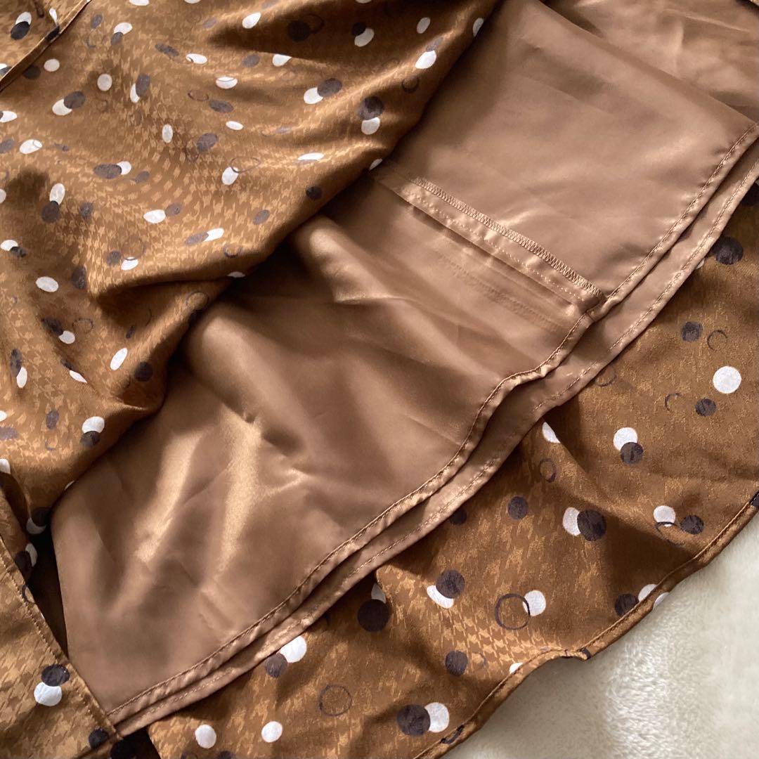 新品】自由区 大きいサイズ 46 ドットプリントロングスカート 2023AW